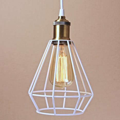 Подвесной светильник Wire Cage Pendant Punch White Белый в Самаре | Loft Concept 