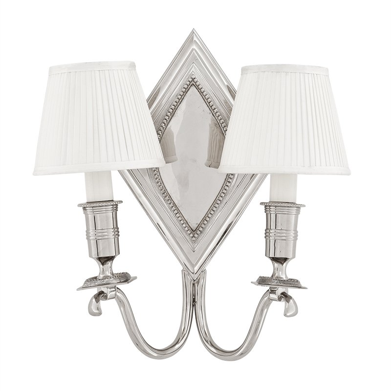 Бра Eichholtz Wall Lamp Diamond Double Никель Белый в Самаре | Loft Concept 