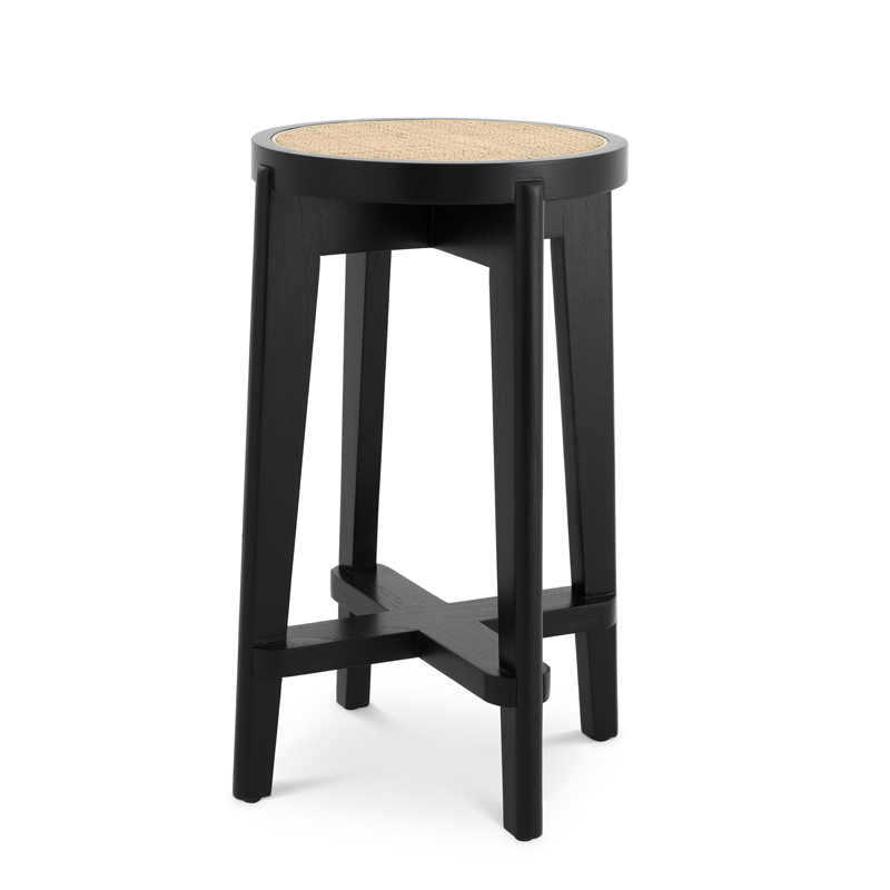 Полубарный стул Eichholtz Counter Stool Dareau black Бежевый Черный в Самаре | Loft Concept 