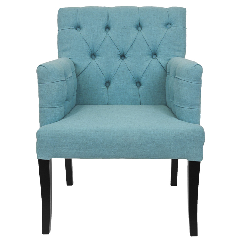 Кресло Addison Chic Armchair blue flax Бирюзовый Черный в Самаре | Loft Concept 