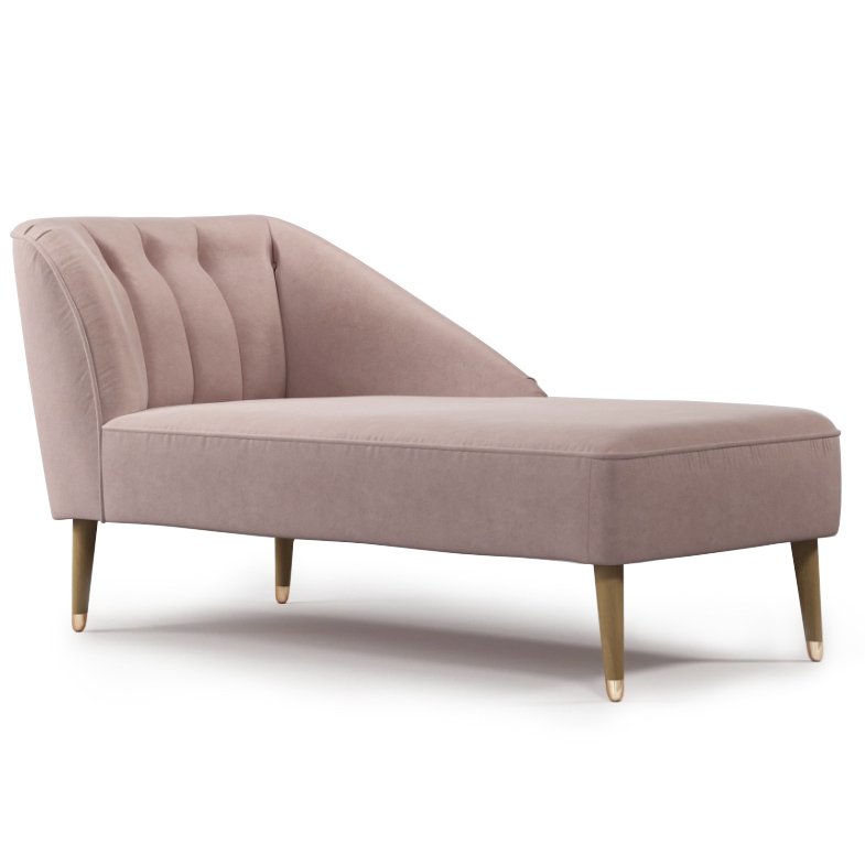 Кушетка Chaise Longue, Pink Cotton Velvet Розовый пастельный в Самаре | Loft Concept 