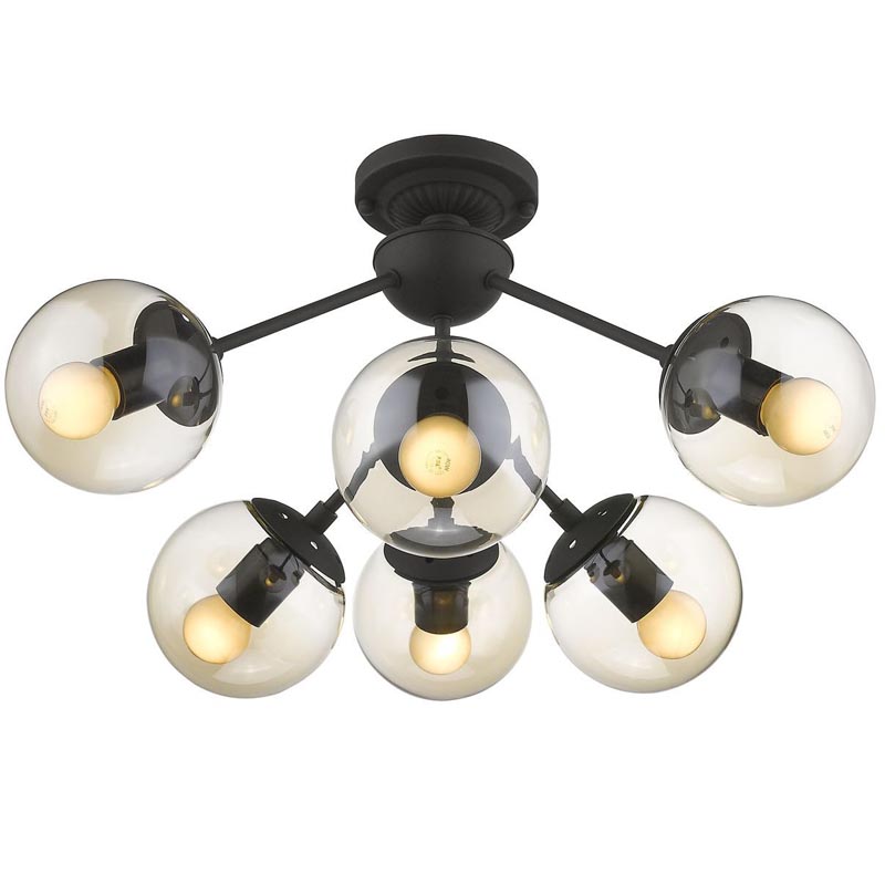 Потолочный светильник Ceiling Lamp Modo 6 black Черный Янтарный в Самаре | Loft Concept 