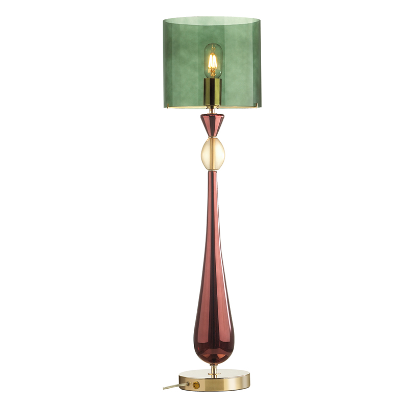 Настольная лампа Roser Green Burgundy Table Lamp Бургундский красный Золотой Зеленый Настольная лампа Roser Green Burgundy Table Lamp Бургундский красный Золотой Зеленый в Самаре | Loft Concept