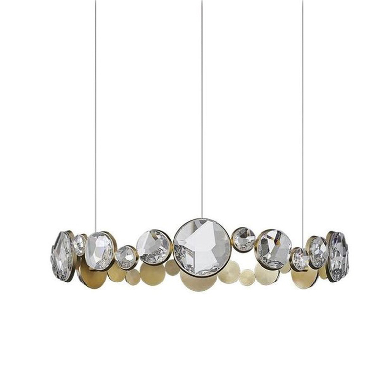 Люстра RING horizontal chandelier with crystals Прозрачный Латунь в Самаре | Loft Concept 