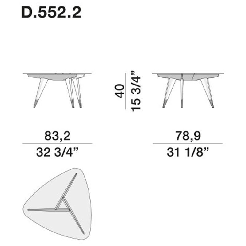 Дизайнерский кофейный стол со стеклянной столешницей Gio Ponti D.552.2 Coffee Table в Самаре