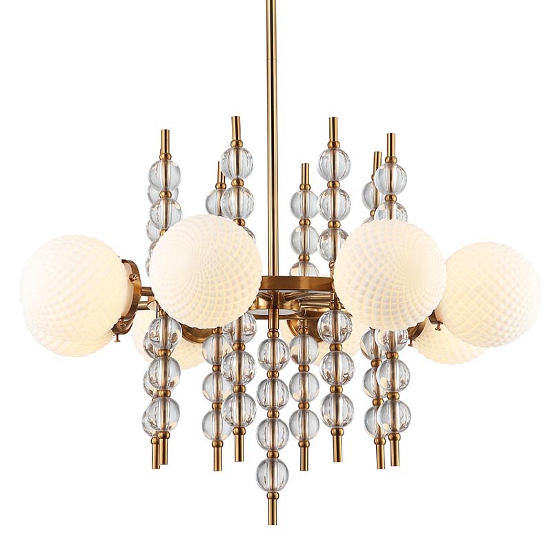 Люстра Addelyn Chandelier 8 lamp Белый Латунь в Самаре | Loft Concept 