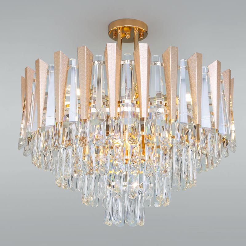 Потолочная люстра Crystal Edge Chandelier Прозрачный (Transparent) Золотой в Самаре | Loft Concept 