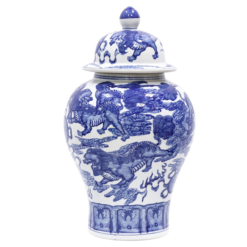 Ваза Blue White Chinese Dragon Vase Синий Белый в Самаре | Loft Concept 