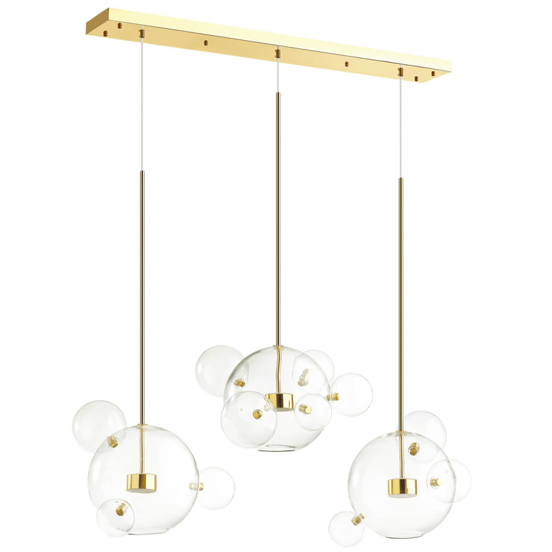 Люстра Transparent Bubble Chandelier Gold Line Глянцевое золото Прозрачный в Самаре | Loft Concept 