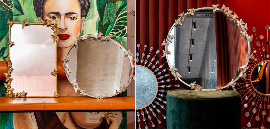 Зеркало Butterflies Circle Silver Mirror Зеркало Butterflies Circle Silver Mirror - Loft-Concept в Самаре
