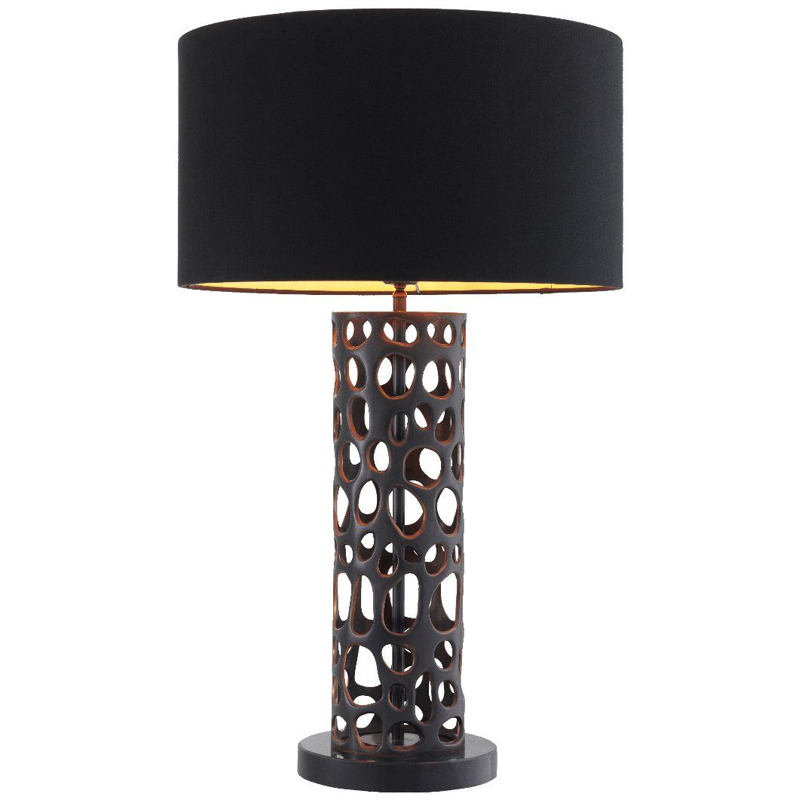 Настольная лампа Eichholtz Table Lamp Dix Bronze Черный Темная бронза Черный Мрамор Nero Золотой в Самаре | Loft Concept 