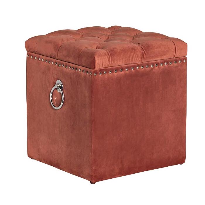 Пуф Terracotta Box Puff Терракотовый Хром в Самаре | Loft Concept 