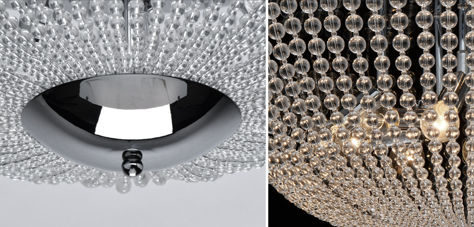 Потолочный светильник Virginia Clear Beads ceiling Chrome L Потолочный светильник Virginia Clear Beads ceiling Chrome L - Loft-Concept в Самаре