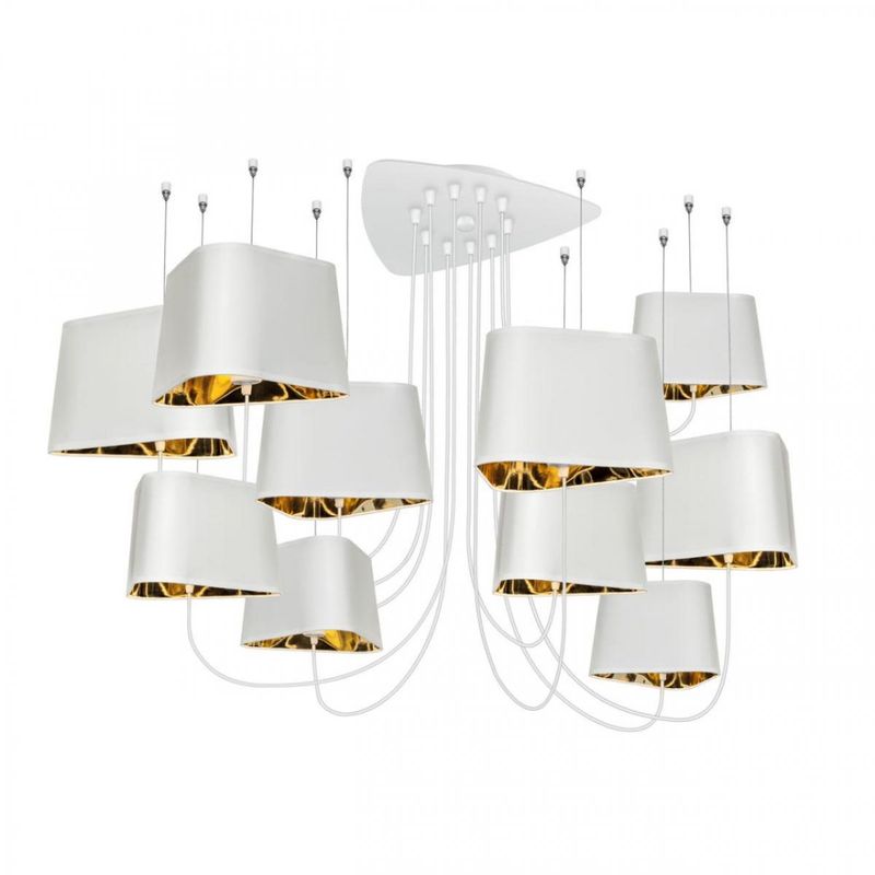 Люстра Designheure Lighting White Grand Nuage10 плафонов Белый Золотой в Самаре | Loft Concept 