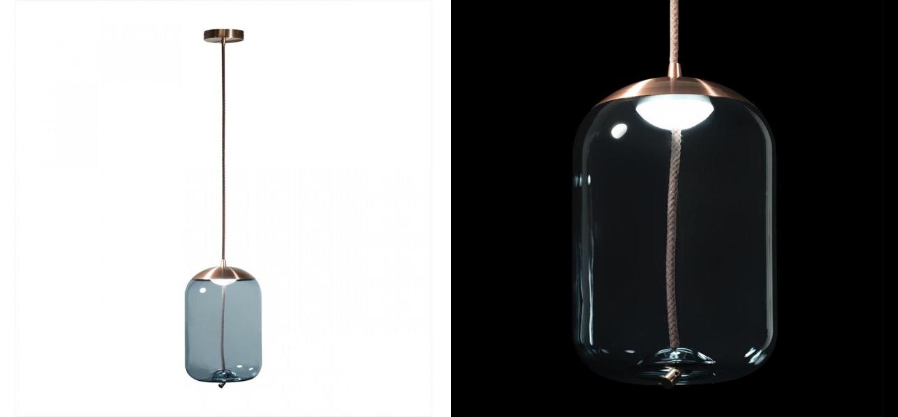 Подвесной светильник Brokis KNOT PC1034 Голубое стекло - фото