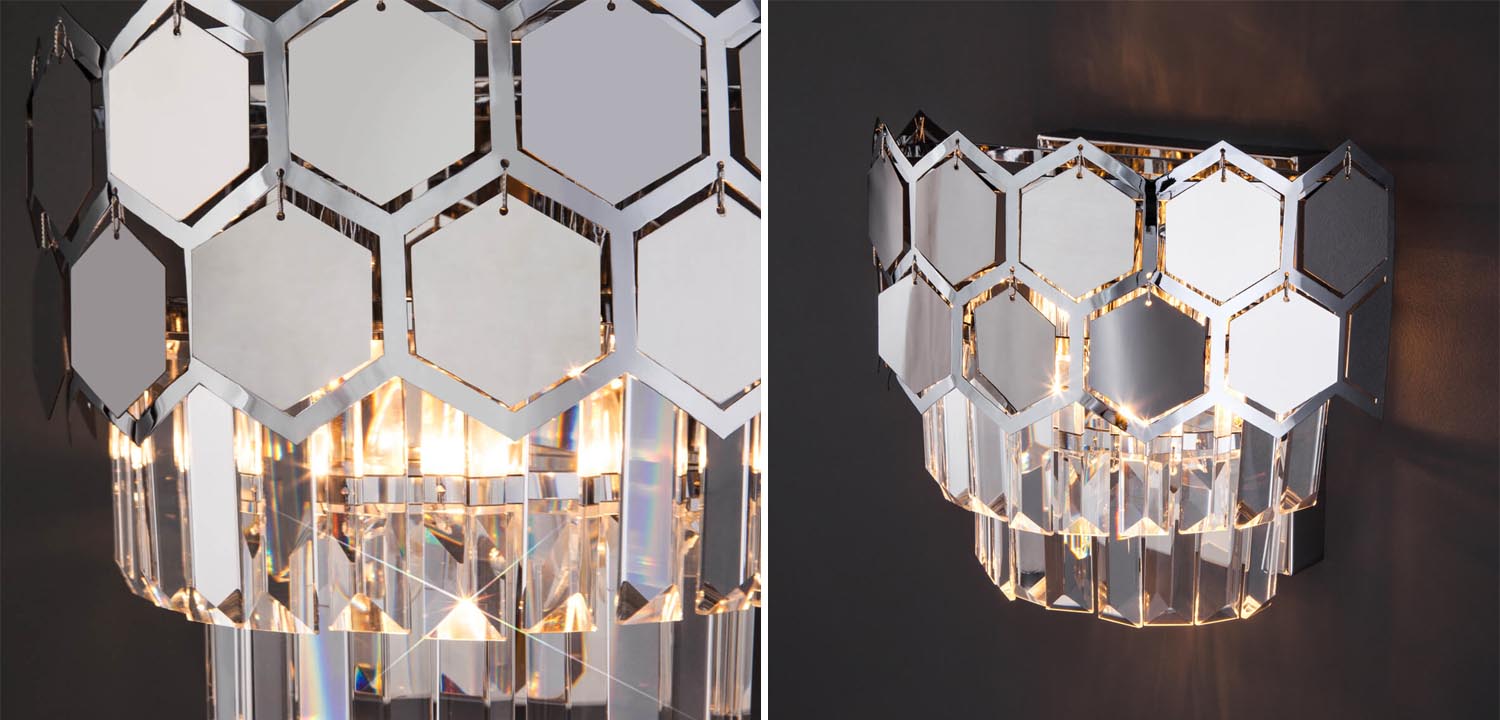 Бра Hanging Hexagon Moira Sconce chrome - фото
