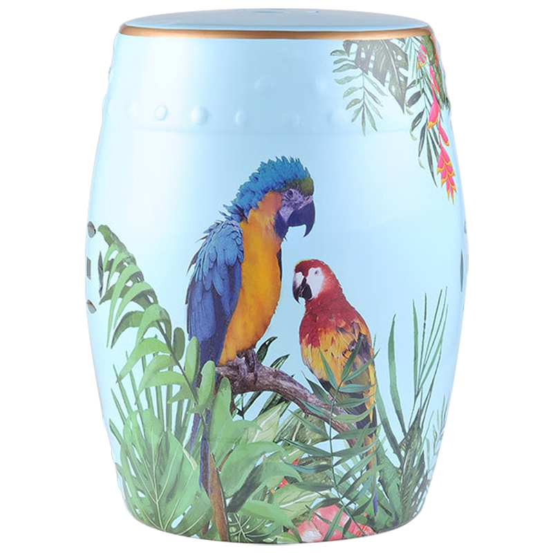 Керамический табурет Parrots Tropical Animal Ceramic Stool Blue Голубой Мульти в Самаре | Loft Concept 