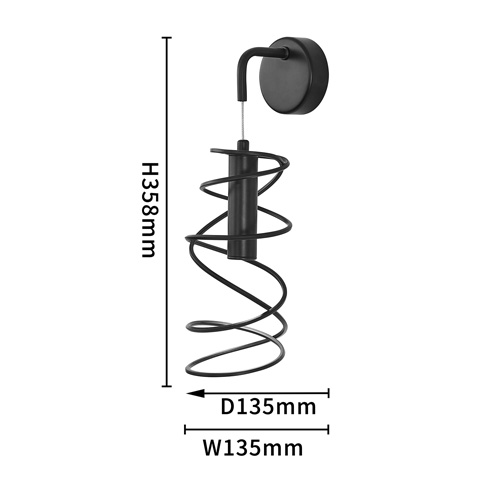 Бра светодиодное из металла со спиральным декоративным элементом черное Metal Spiral в Самаре