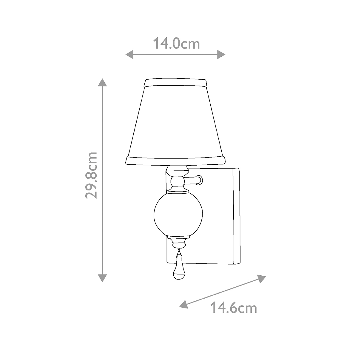 Бра со стеклянным шарообразным декором с пузырьками и бежевым абажуром Feiss в Самаре