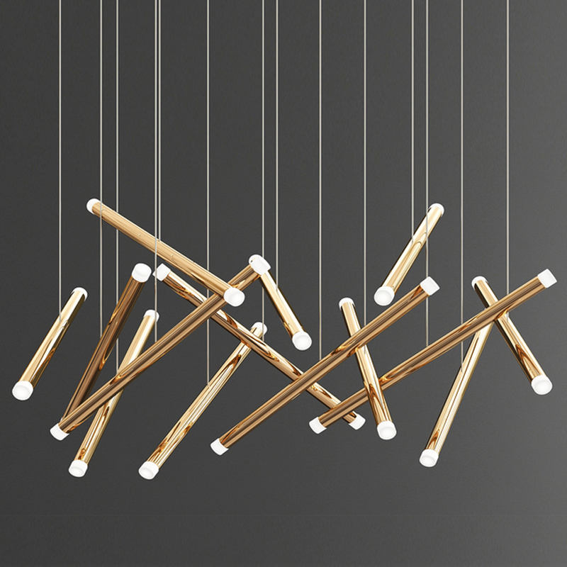 Люстра Dutti D0068 LED Chandelier Modern 14 Глянцевое золото в Самаре | Loft Concept 