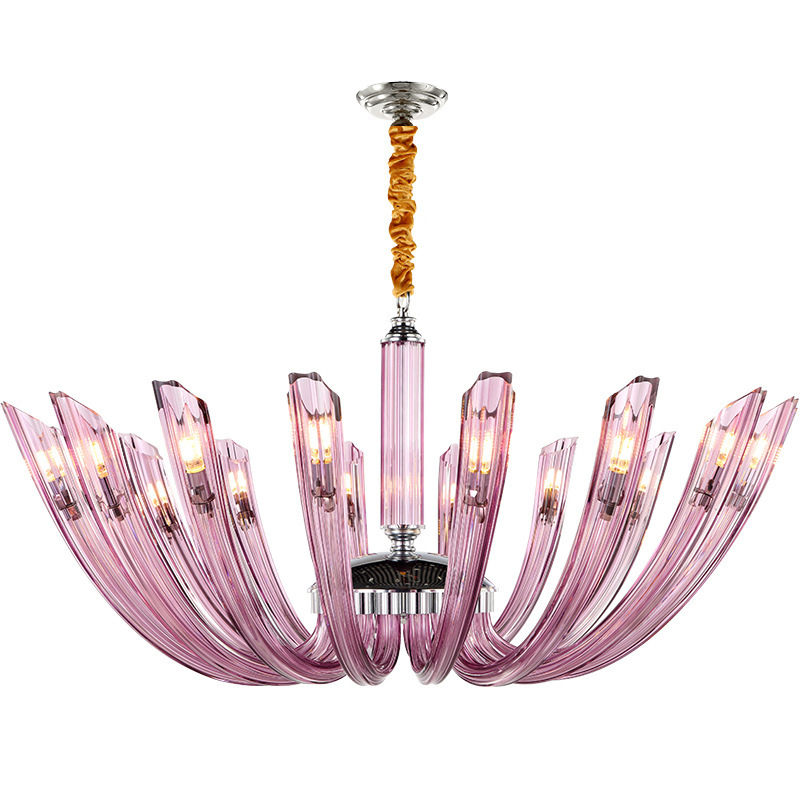 Люстра Pink Rays Chandelier Розовый Хром в Самаре | Loft Concept 