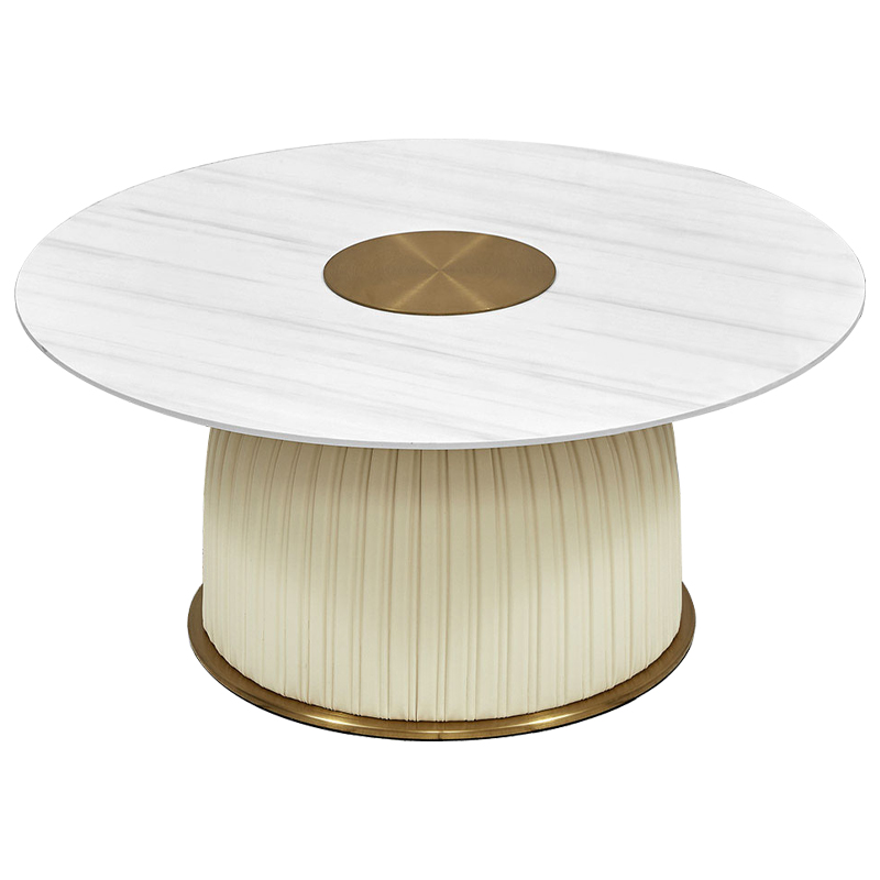 Кофейный стол Orlaith White Gold Round Table Белый ivory ( слоновая кость ) Золотой в Самаре | Loft Concept 