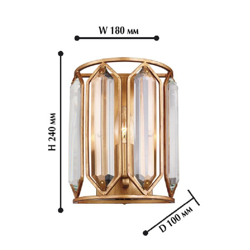 Бра с золотисто-коричневым каркасом CRYSTAL LIGHT в Самаре