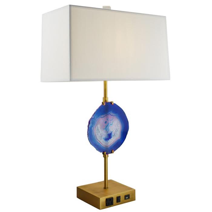 Настольная лампа Blue Agate Table Lamp Латунь Сапфирово-синий в Самаре | Loft Concept 