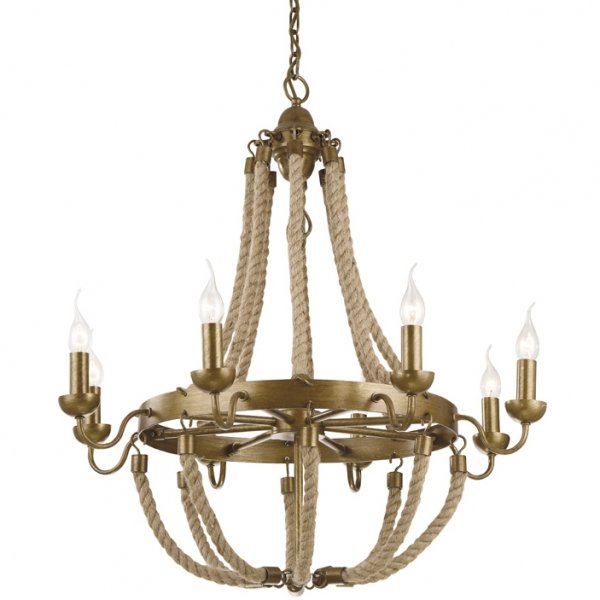 Люстра Rattan Chandelier Metall 8 Loft Rope Light  в Самаре | Loft Concept 