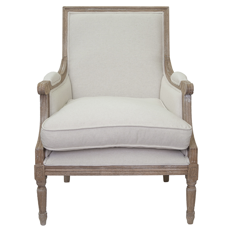 Кресло William Classical Armchair beige flax Бежевый Коричневый в Самаре | Loft Concept 