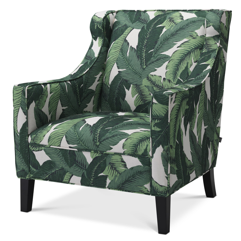 Кресло Eichholtz Chair Jenner Mustique green Зеленый Черный в Самаре | Loft Concept 