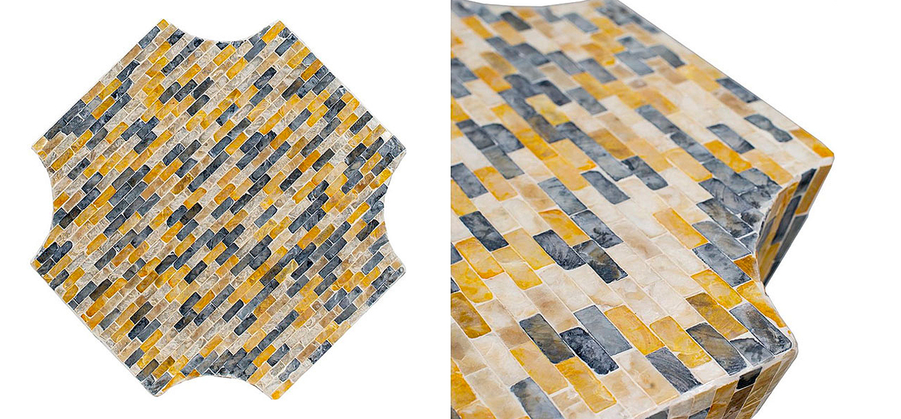 Столик с инкрустацией мозаика Nora - фото