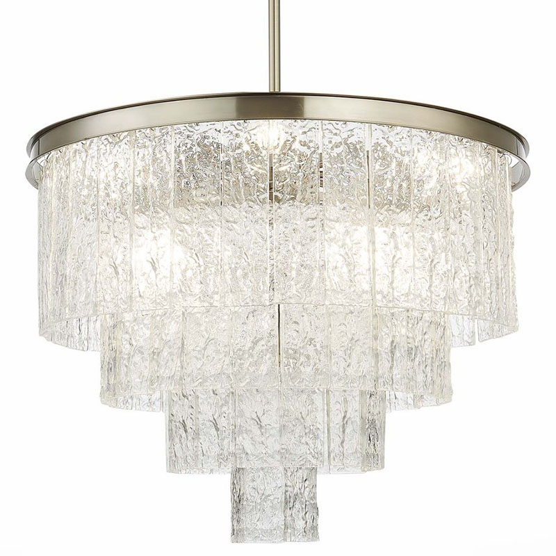 Люстра Renea Textured Glass Chandelier Nickel D60 Никель Прозрачное Стекло в Самаре | Loft Concept 