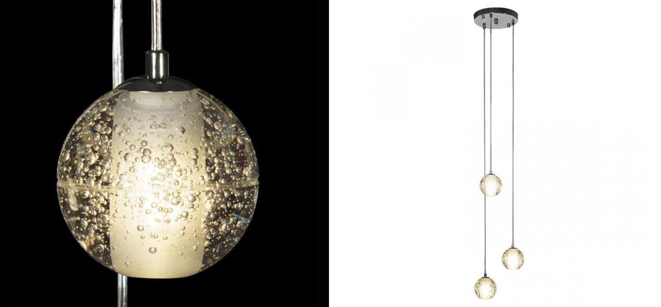 Каскадная Светодиодная Люстра Bocci 3 шара Led Crystal Glass - фото №2