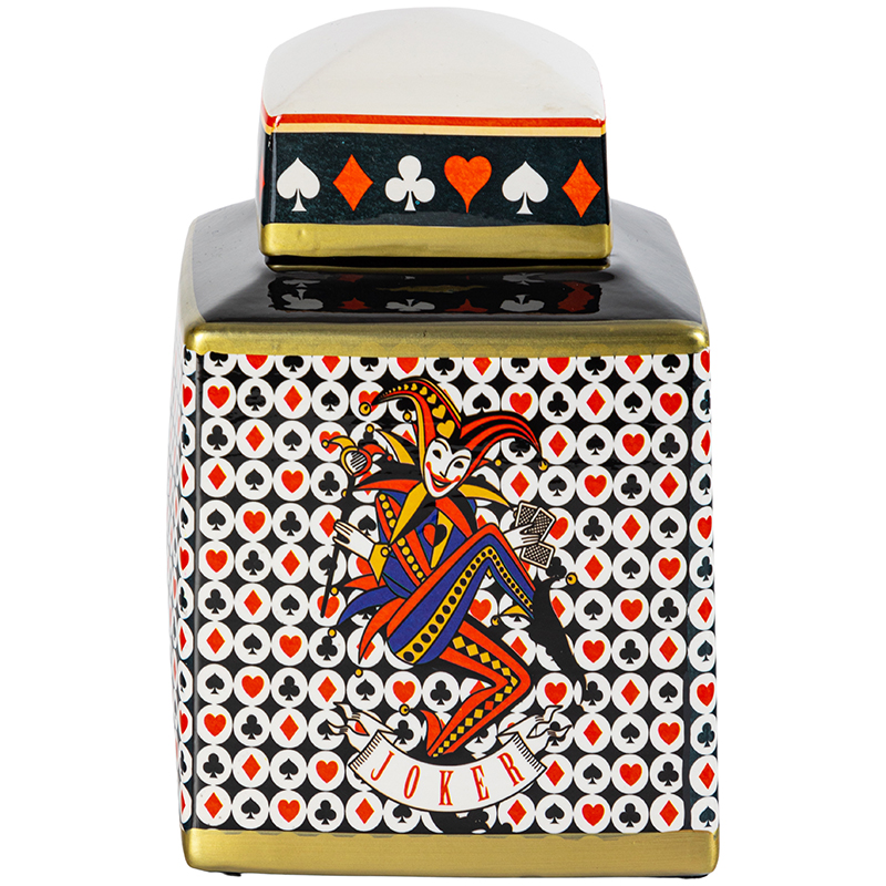 Ваза с крышкой Joker Poker Collection Vase Мульти Черно-белый Красный Золотой Ваза с крышкой Joker Poker Collection Vase Мульти Черно-белый Красный Золотой в Самаре | Loft Concept