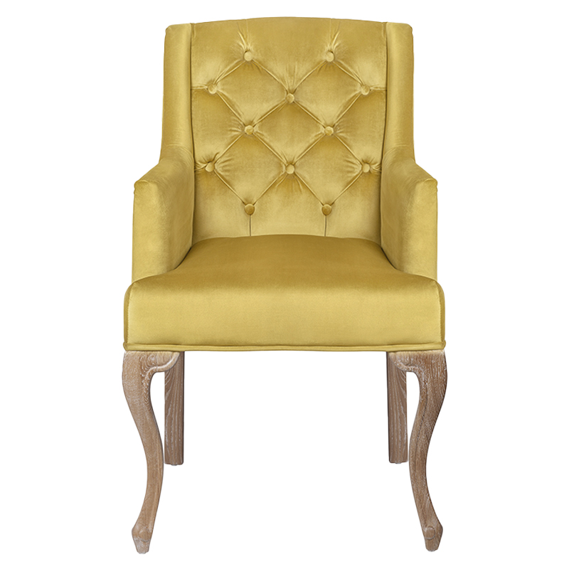 Кресло Mason Classical Armchair gold velour Желтый Коричневый в Самаре | Loft Concept 