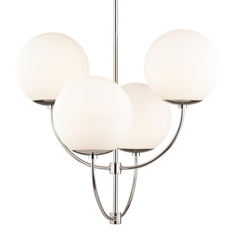 Люстра Breasal White Matte Balls Chandelier Chrome Хром Белое матовое стекло в Самаре | Loft Concept 