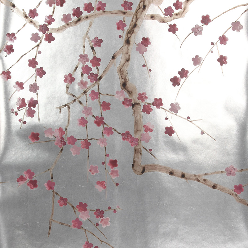 Обои ручная роспись Plum Blossom Blossom on Tarnished Silver gilded paper  в Самаре | Loft Concept 