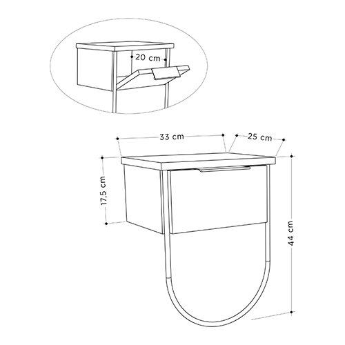 Прикроватная тумба бежево-серого цвета с откидной дверцей NORFOLK NIGHTSTAND LIGHT MOCHA в Самаре