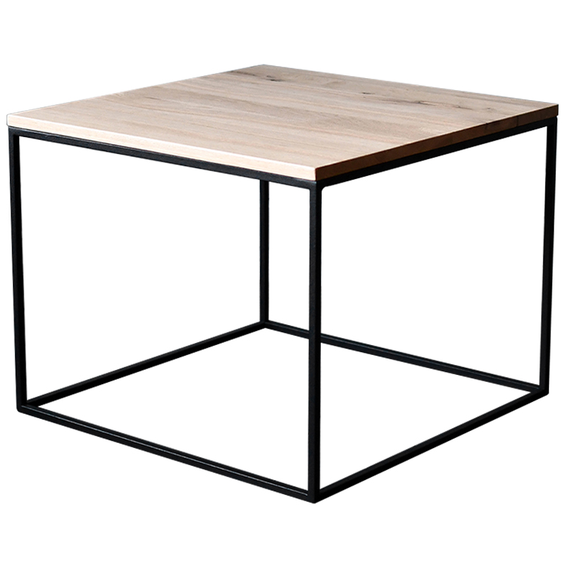 Кофейный стол Clegg Industrial Metal Rust Coffee Table Светлый дуб Черный в Самаре | Loft Concept 