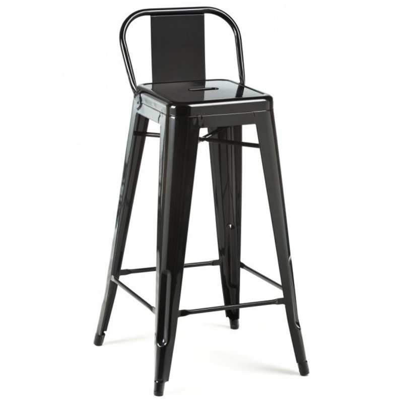 Барный стул Tolix Bar Stool 75 Backed Черный Салатовый Нержавеющая сталь Красный Оранжевый Зеленый Белый Голубой Желтый в Самаре | Loft Concept 