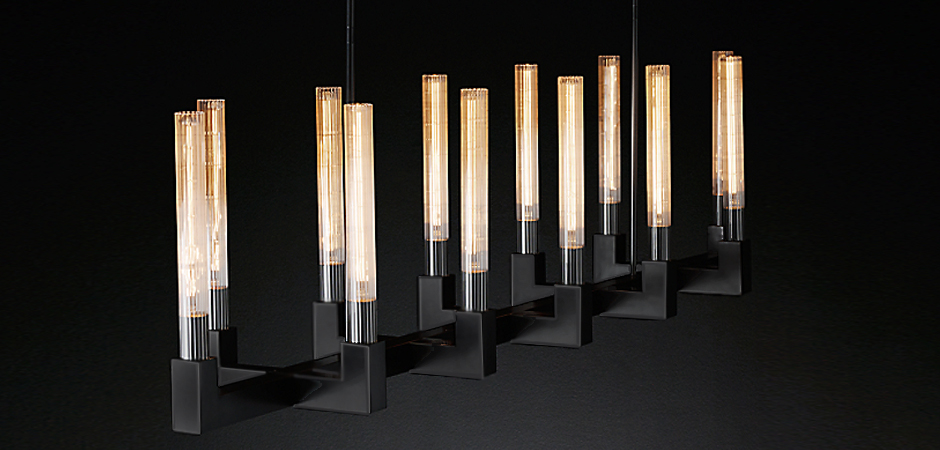 Люстра RH CANELLE Linear Chandelier 12 Modern Black Люстра RH CANELLE Linear Chandelier 12 Modern Black - Loft-Concept в Самаре
