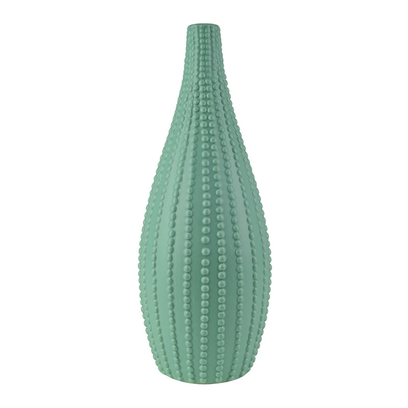 Ваза Ribbed Vase Narrow Throat turquoise 38 Бирюзовый в Самаре | Loft Concept 