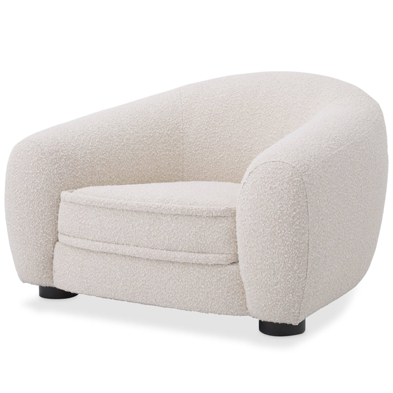 Кресло Eichholtz Chair Freud Boucle cream Кремовый Черный в Самаре | Loft Concept 