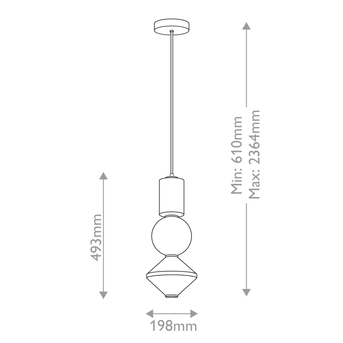 Подвесной светильник белого цвета с тремя геометрическими плафонами Alora Mood в Самаре