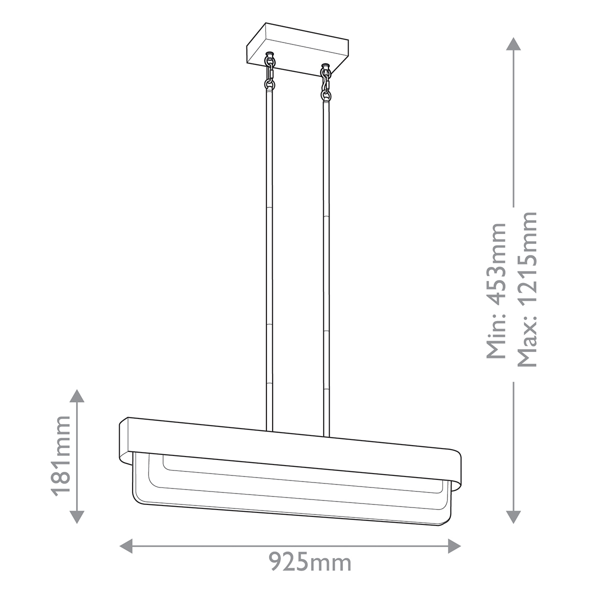 Люстра подвесная прямоугольная цвета латунь Kichler в Самаре
