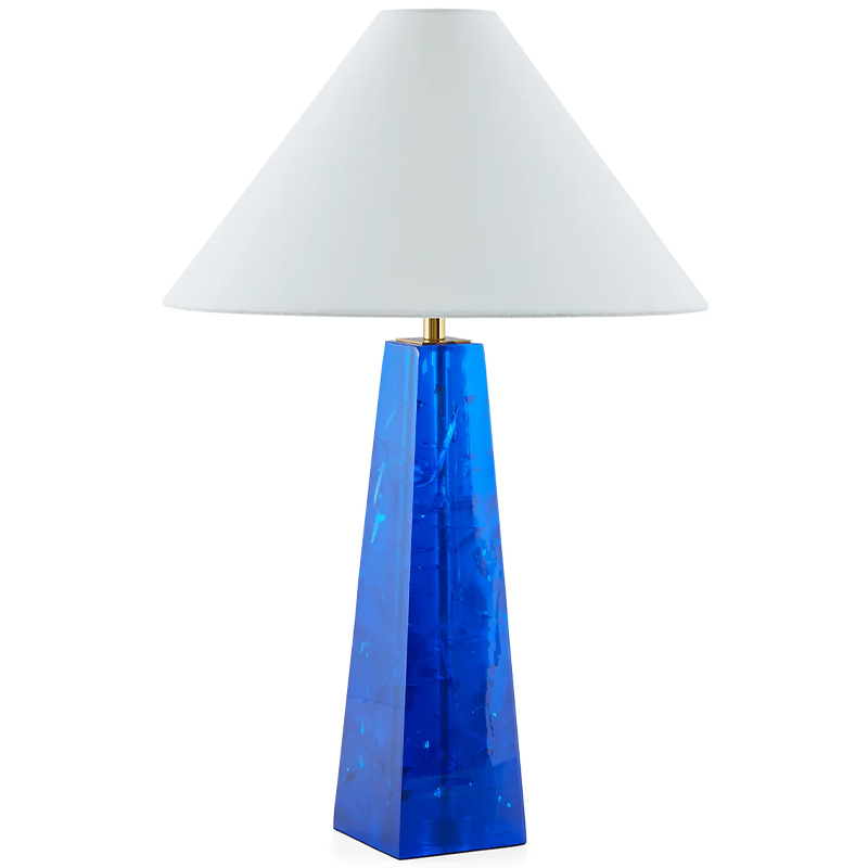 Настольная лампа Jonathan Adler Prisma Table Lamp Blue Белый Синий Латунь в Самаре | Loft Concept 