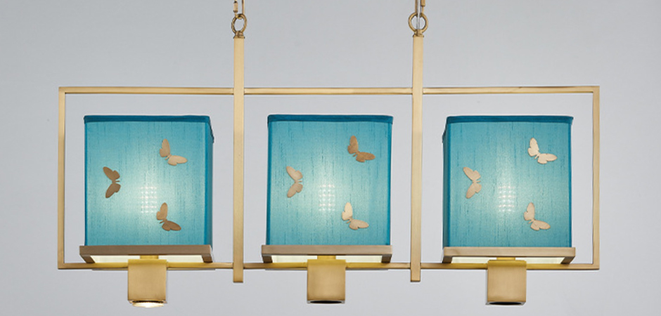 Люстра с бабочками Butterflies Blue Background Chandelier - фото №1