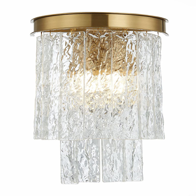 Бра Renea Textured Glass Wall Lamp Brass Латунь Прозрачное Стекло в Самаре | Loft Concept 