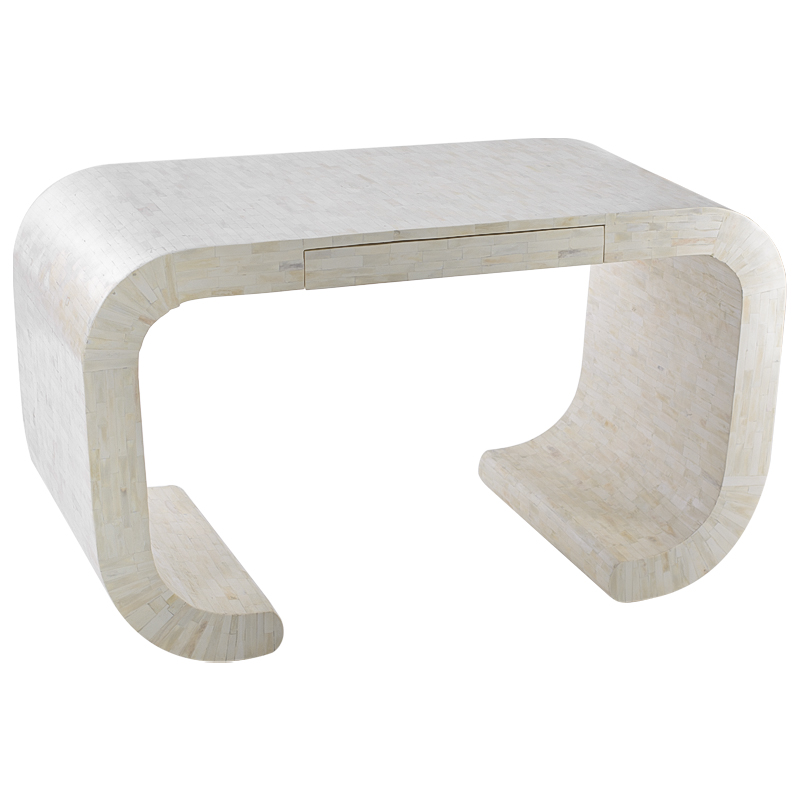 Стол рабочий Bone Inlay Table white Белый Бежевый в Самаре | Loft Concept 